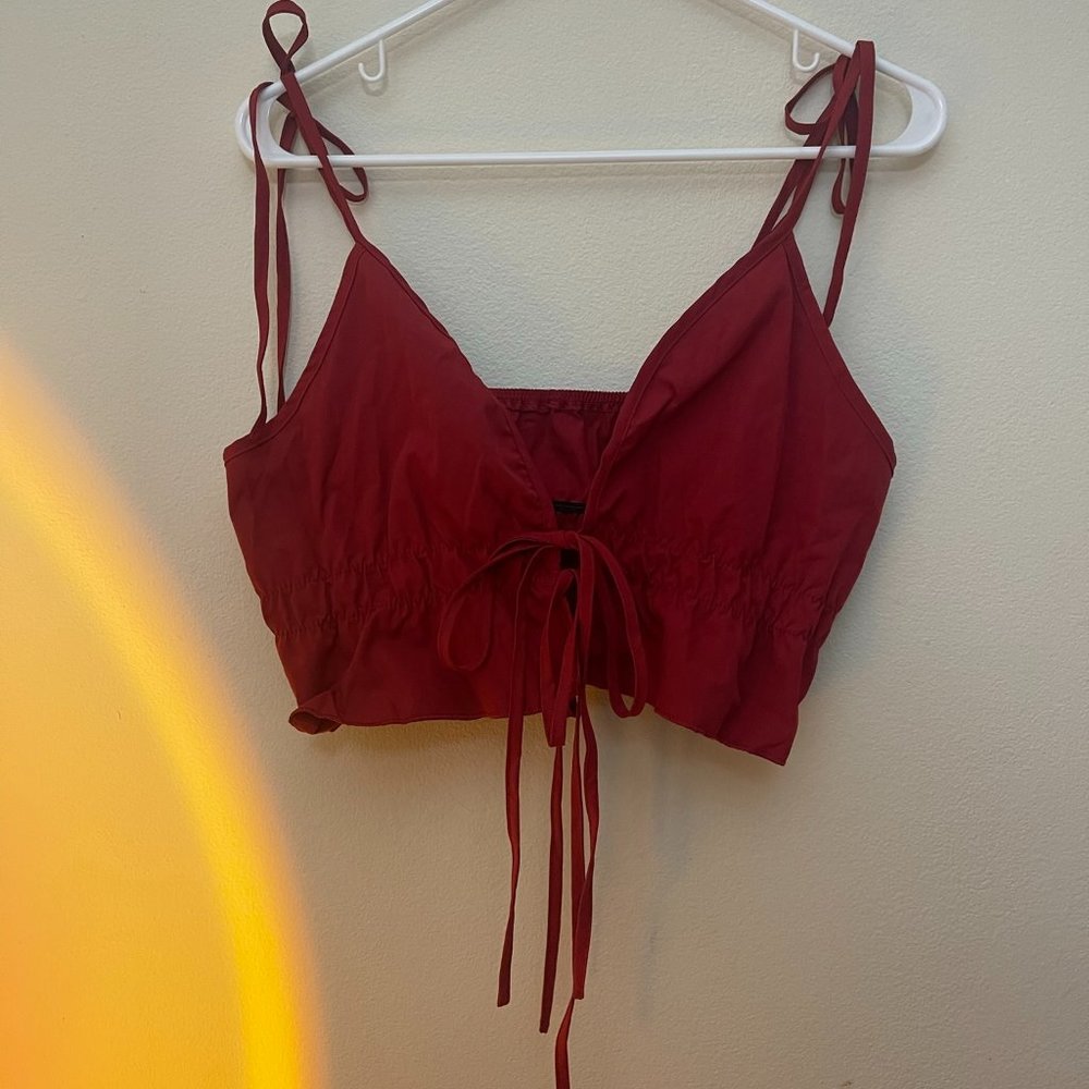 Shein Red Tie Top